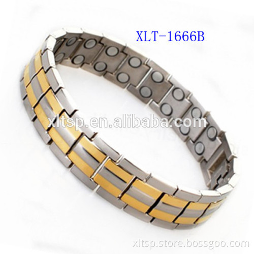 hot sale mens gold titanium magnetic bracelet